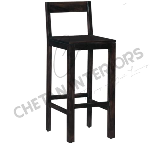 Image of Wooden Bar Dining Table and Chair /Solid Sheesham Wood Bar Table for Balcony with 2 Chairs (Solid Sheesham Wood, 2 Seater, Walnut Finish)