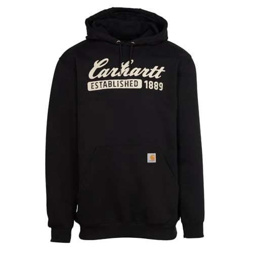 Carhartt Men's 106512 Loose Fit Midweight Script Logo Graphic Sweatshirt Large Black