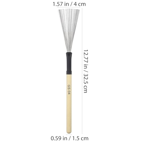 Steel Wire Drum Brushes con Mango de Madera para Jazz Drum Set Snare Accesorios y Práctica Agarre Cómodo Sonido Natural 12.8 Pulgadas de Largo miniatura 6
