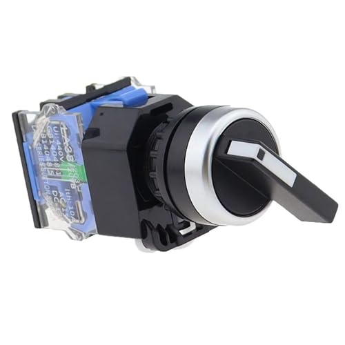Interrupteur rotatif 22mm bleu avec bouton-poussoir auto-réinitialisable LA38-11X2