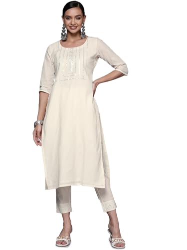 Image of Libas Womens Yoke Design Cotton Straight Kurta for Women Suit