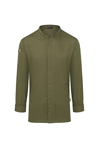 Karlowsky Kochjacke Green-Generation, aus nachhaltigem Material, 72% GRS Certified Recycled Polyester / 28% Conventional Cotton moosgrün Größe 50