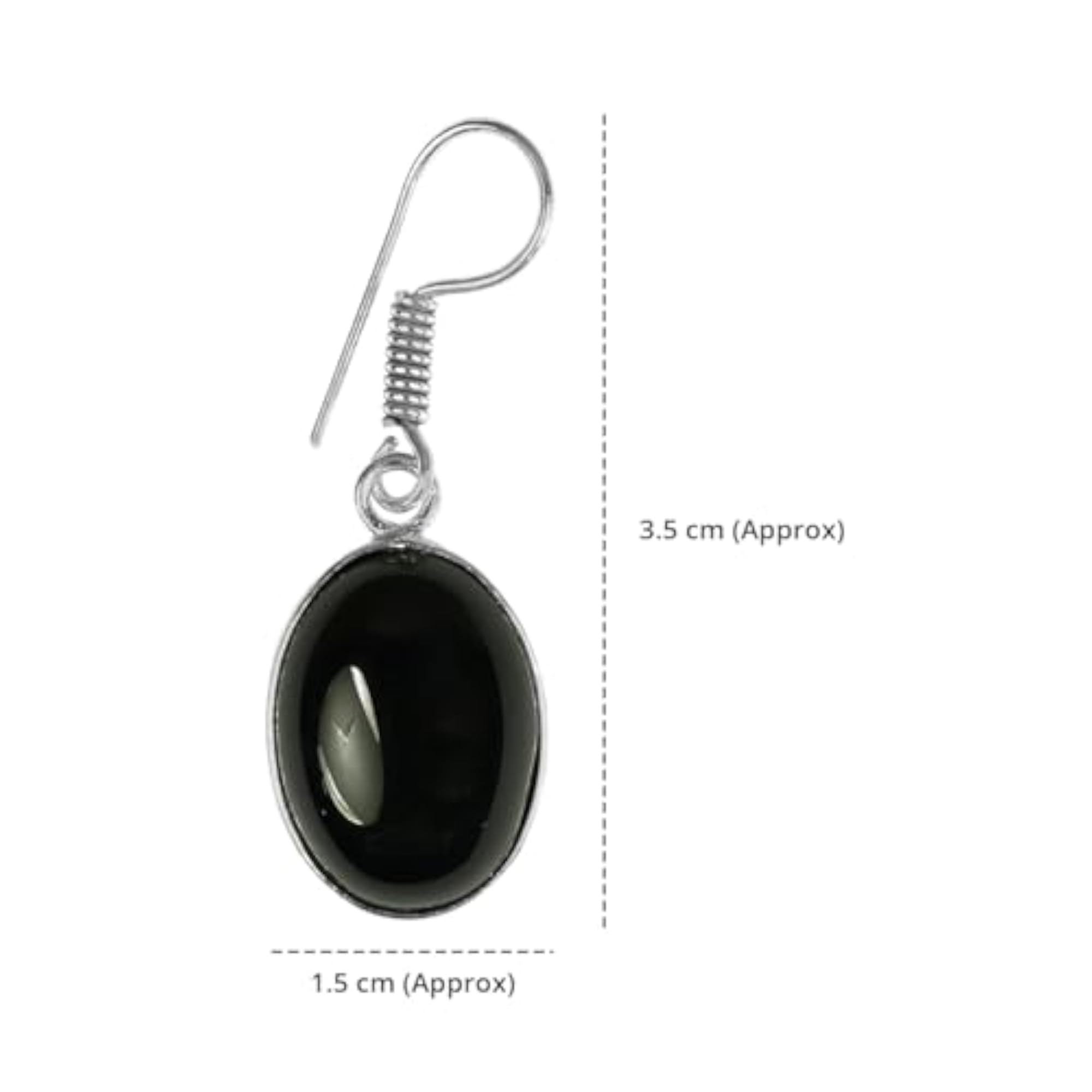 Women's AAA Black Onyx Natural Stone Stud Earrings
