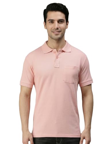 Image of Lux Cozi Men's Polo T-Shirt Regular Fit Half Sleeves with Pocket | Cotton Blend Polo Neck Collar T-Shirt for Men | Casual, Office Comfortable Breathable T-Shirt | Stylish Plain Tee