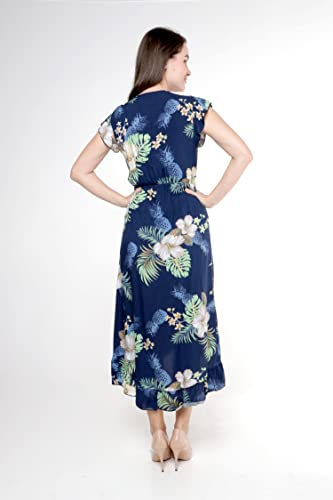 Image of Matchable Family Hawaiian Luau Men Women Girl Boy Clothes in Pineapple Garden Navy