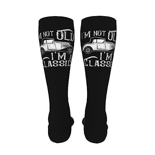 I'M Not Old I'M A Classic Knee High Socks For Women Long Tube Socks Athletic Compression Socks Unisex High Socks Girls4