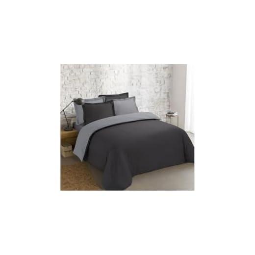 Utopia Bedding Bettbezug 200x200 cm mit 2 Kopfkissenbezügen 80x80 cm - Graue Doppelbettgarnitur - Mikrofaser-Bettbezugssets 4 Vision – Bettbezug wendbar, Baumwolle, anthrazit / grau, 240 x 220 cm