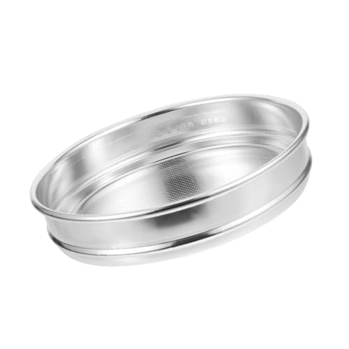 STOBAZA Manual Soil Strainer Round Sieve Metal Mesh Home Kitchen Tool for Rice Grain Screening