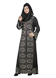 Fabulous Pick 2 PC set Abaya, 2 unique colors Abayas, عبايات with attached long koti, Rhinestones crafted design Jilbab, Eyes (Black 54)