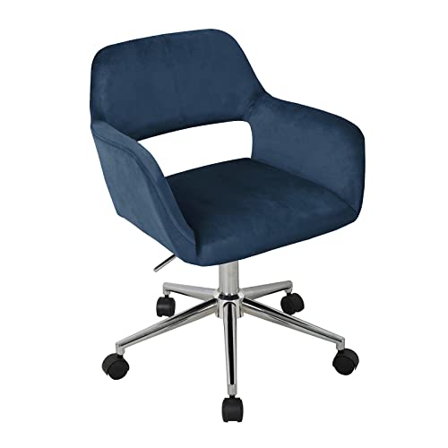 Decor Space Sedia da ufficio in velluto con ruote