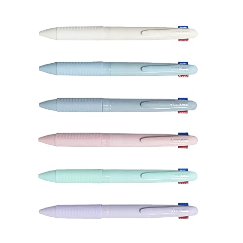 CIOUYAOS 6PCS Multicolor Ballpoint Pen, 4-in-1 Retractable Ink Pens with Pen Clip, Smooth 0.5mm Fine Point Pen for Office School Supplies Students Journaling Classroom Prizes Kids Gift