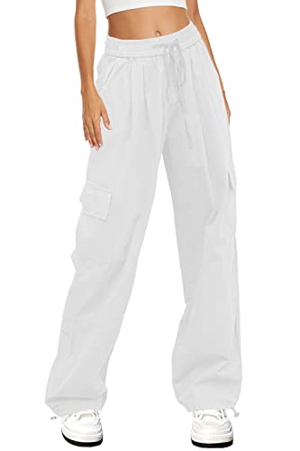 HVEPUO Parachute Pants Y2k Cargohosen Fallschirm Hose Cargo Pants Cargohose...