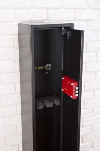 Foto von Ultimate Safe® Waffenschrank für 3 Langwaffen - Waffentresor mit Schlüsselschloss Triple Blade Lock ® - Höhe 130 cm - 29 kg - Schwarz