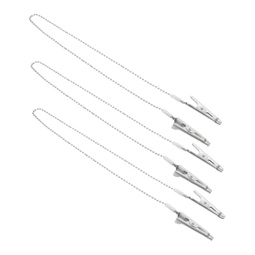 Hemobllo 3 Pinzas De Cadena De Metal Para Baberos, Porta Servilletas Confiable Para Uso, Reutilizables, Duraderas, Ideales Para Uso, Fáciles De Limpiar Y Transportar.