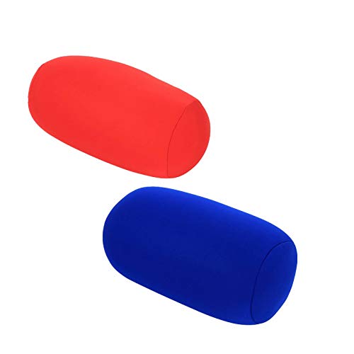 2 Pcs Cylindrical Pillow Comfortable Roll Pillow Microbead Jelly Bean Bed Pillow Tube Pillow Cushion for Head, Neck, Back Support