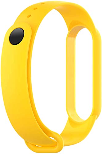 Image of WOW Imagine Replacement Strap Wristband for Mi Band 5 Smartwatch | Soft Silicone Matte Sport Wristband Accessory Flexible Bracelet Compatible with Xiaomi Mi Band 5 - Yellow