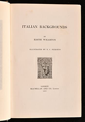 Italian backgrounds [Unknown] B000856TLG Book Cover