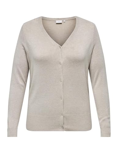ONLY Carmakoma Carvenice Life LS V-Neck Cardi Knt, Blancocap Gris, S para Mujer