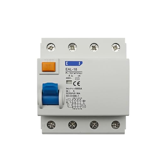 Disjoncteur électromagnétique type AC avec interrupteur sécurité 4P 30mA