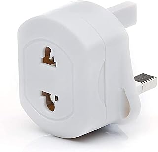 Moutek - UK 2 Pin To 3 Pin Plug Adaptor For Shaver Toothbrush with 13A Fuse Inside White