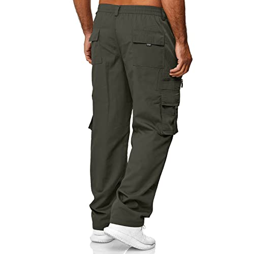 Mens Cargo Pants Multi Pockets Relaxed Fit Stretch Outdoor Work Pants Casual Lightweight Hiking Jogger Sweatpants3