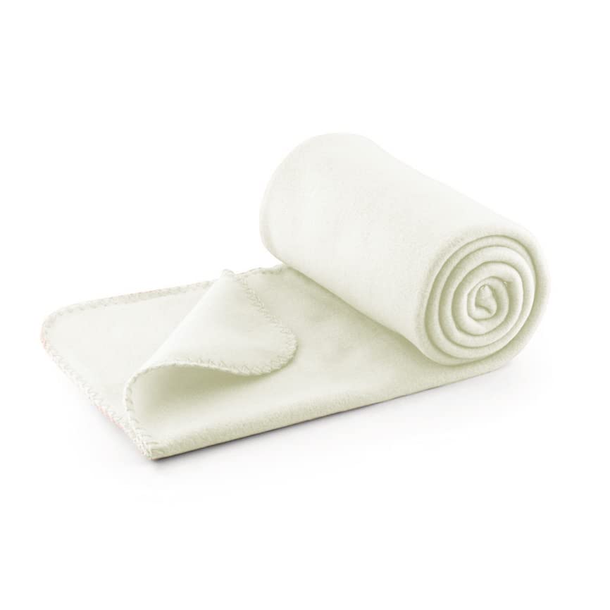 Acomoda Textil - Manta Tejido Polar 100x150 cm. Manta Cálida, Transpirable, Suave y Ligera para Sofá, Cama y Viaje. (Beige)