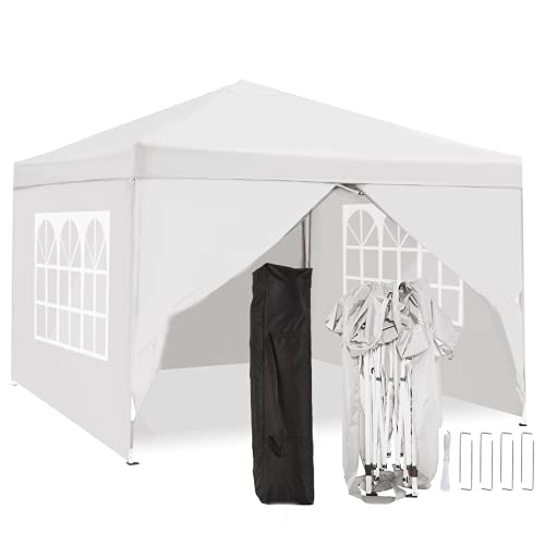 ★ Contenuto della confezione: 1 telaio pieghevole per gazebo 1 copertura superiore; 4 pannelli laterali: 2 pareti laterali con finestre, 2 pareti porta con cerniera; 1 borsa da trasporto 600D, che si adatta al bagagliaio. 8 pali e 4 corde, forniscono una maggiore sicurezza per legare le tende verso il basso e sostenere forti venti.