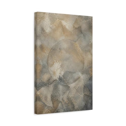 Toile abstraite marron et grise : décoration murale chic au-dessus du canapé