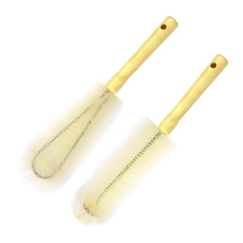 2 PCS Bottle Brush,Wooden Long Handle Bottle Brushes,for Washing,cup,Wine,Tea Coffee Cup,Water Bottles