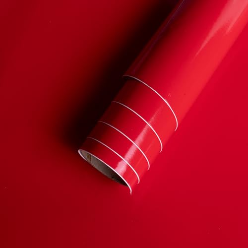 Image of Itsy Bitsy Vinyl Glossy Red 12inch X 2ft 1 Roll | for Home Kitchen Countertop, Cabinet Furniture, Oil Proof, Table Top, Wall, Car Wrap Sheet, Wallpaper, Waterproof Vehicle Sticker