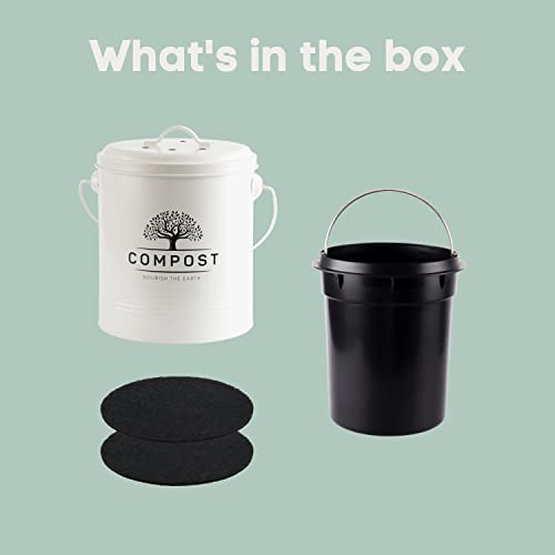 Perfnique COMPOST BIN 1.3 Gallon Countertop Compost Bin With Lid, Indoor Compost Bucket Includes Inner Bucket Liner And Carbon Filter thumb #5