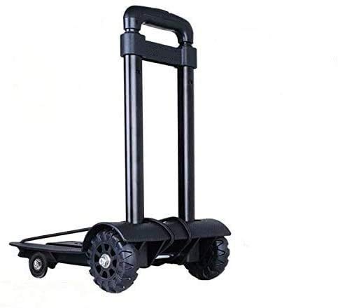 Folding Hand Truck - 70 Kg/155 lbs Heavy Duty 4-Wheel Solid Construction Utility Cart for Luggage, Personal, Travel, Auto, Moving and Office Use.