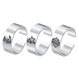 CONGARTENO 3 piezas Anillos Abiertos Vintage de para Mujer Conjunto Diseño de Anillos Divertidos para Chicas Adolescentes Joyería Única y Cómoda para Fiestas y Ocasiones Especiales