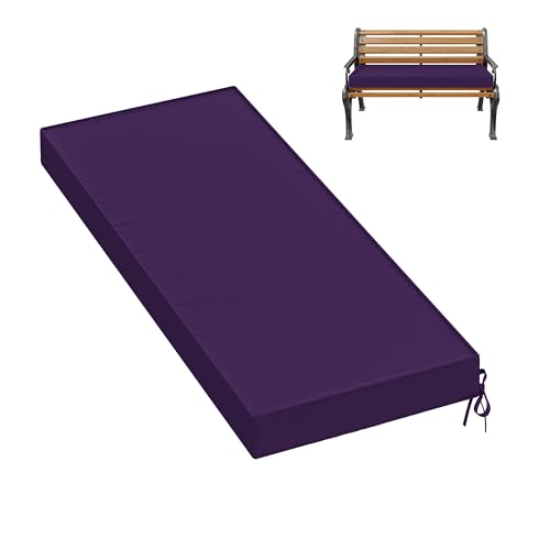 Pakunoda Premium Outdoor Bench Cushions for Patio Furniture 3.5inches Memory Foam Bench Cushion Waterproof Fade Resistant Porch Swing Cushions with Straps 45×18 Inch Purple