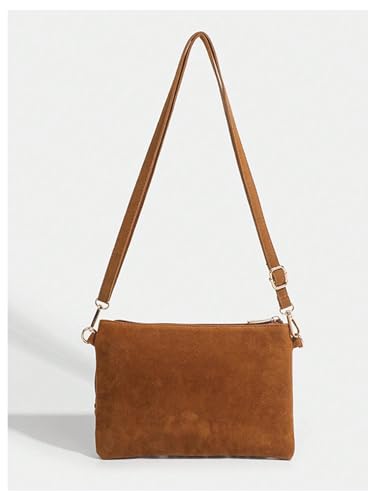 OYOANGLE Women's Boho Suede Fringe Trim Crossbody Bags Tassel Hippie Western Cowgirl Bag2