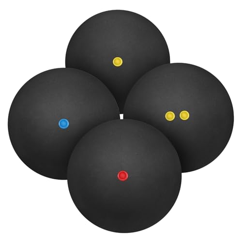 Hemoton 4 Pcs Professional Indoor Squash Balls Durable Balls for Racket Sports Training Enhance Reaction Speed and Coordination for Gyms and Playgrounds