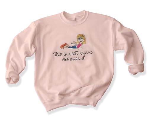 Lizzie McGuire Embroidered Unisex Crewneck Sweatshirt, Pink or Sand, Fleece-Lined, Unisex Fit, Y2K Style4