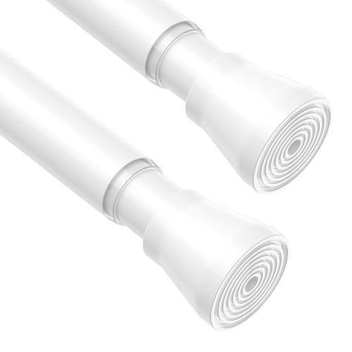 ZipGlo 2 Pack Spring Tension Rod, Adjustable 18-26 Inch No Drill, White