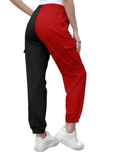 Image of Cromoncent Girls&Womens Cargo Pants Elastic Waist Lightweight Outdoor Jogger Pants, 6 Years - XX-Large