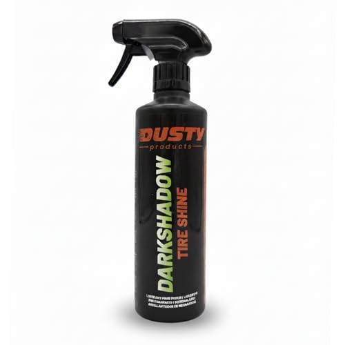 Dusty - Abrillantador de Plástico y Neumáticos Coche Moto | Restaurador Gomas Viejas Recupera Brillo | Renueva, Repara y Restaura Plásticos Exteriores Deteriorados o Blanquecinos | Dark shadow 500 ml
