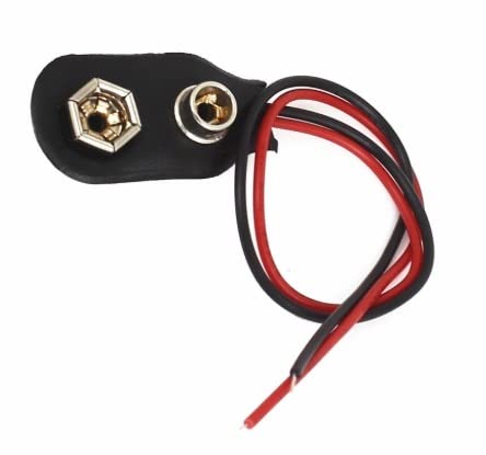 9V battery snap on clip connector Holder 10CM Lead (PACK OF 5)