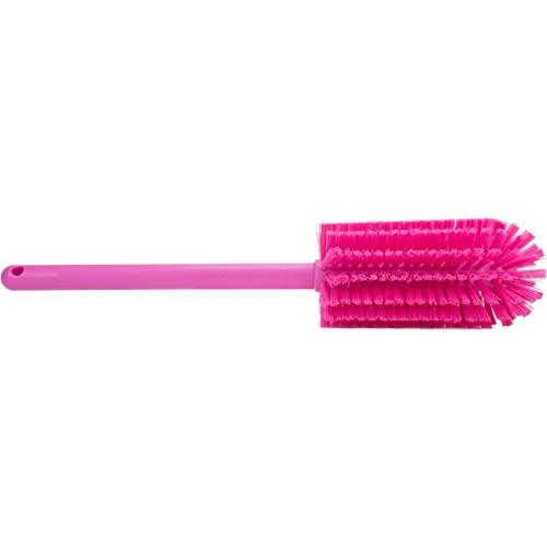 Image of SPARTA Large Water Bottle Brush Ideal for Wide-Mouth Jars, Bottles and Tumblers, Dishwashing Tool with Handle for Home and Commercial Kitchens, Plastic, 16 Inches, Pink (Pack of 4)