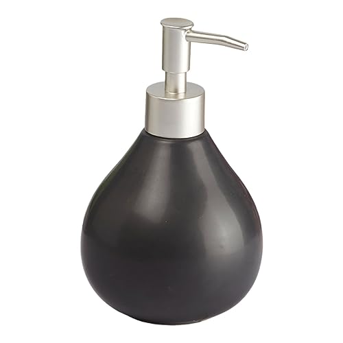 Image of Kookee Ceramic Soap Dispenser with Pump for Kitchen, Bathroom, & Wash Basin, Designer Refillable for Liquid Handwash, Shampoo & Lotion, Leakproof, Set of 1 (8013)