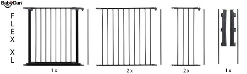 Baby Dan 67256-2600-12-85 Flex Sectie/Verlenging, antraciet, voor beschermingsroosters Flex M / L / XL / XXL en… - Image 5