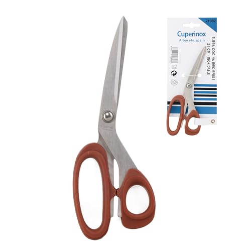 CUPERINOX Tijeras Cocina Profesional |Mango negro| Tijeras 21 cm |Tijeras de Trinchar | Tijeras Pollo | Tijera Pescado | Tijera Acero Inoxidable| Apto Lavavajillas