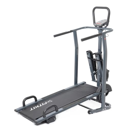 Image of Fitkit by Cult FT801 4 in 1 Manual Multifunction Non Electric Treadmill with (Jogger, Stepper, Twister, Pushup Bar), 3 Level Inclination for Home Gym Fitness with 6 Months Warranty