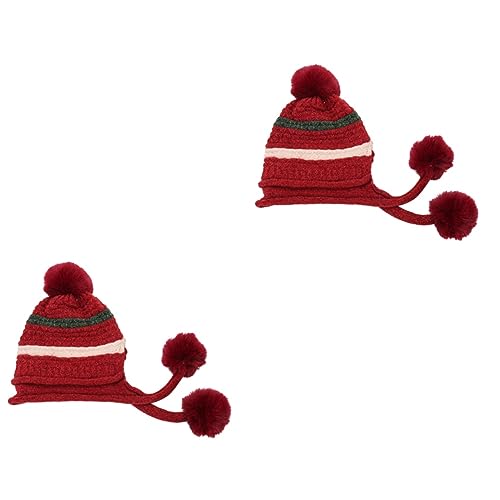Bonnet femme tricoté chaud casquette de ski en laine lot de 2 pièces