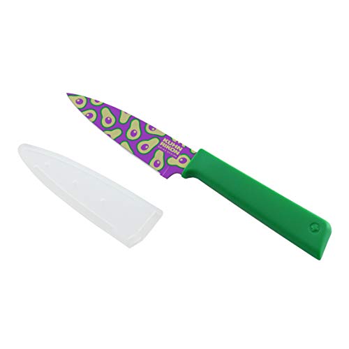 Kuhn Rikon 20492 COLORI Funky Fruit Avocado Rüstmesser, 18/8 Edelstahl