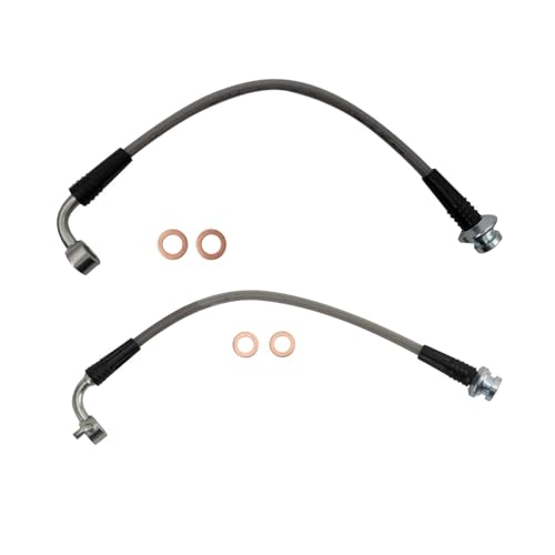 Image of TRQ Rear Brake Hose Set Compatible with 2003-2007 INFINITI G35 2003-2008 Nissan 350Z