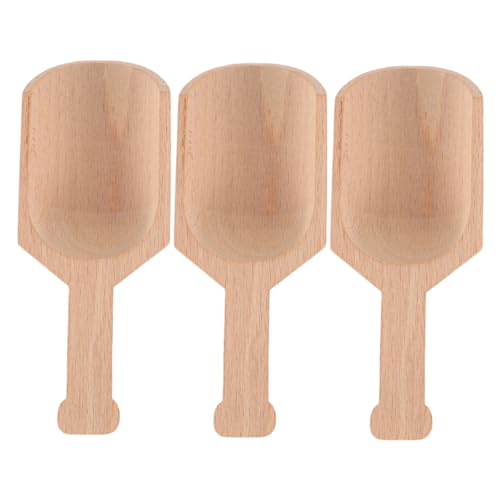 DECHOUS 3pcs Wooden Bath Salt Spoon Set Large Size Salt Scoop Household Kitchen Spatul